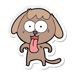 sticker of a cute cartoon dog