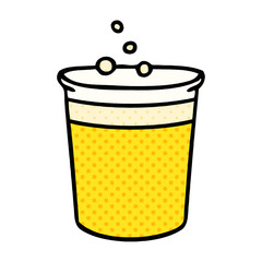 quirky comic book style cartoon glass of beer