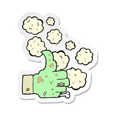 sticker of a cartoon zombie hand