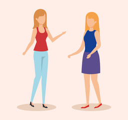 couple girls avatars characters