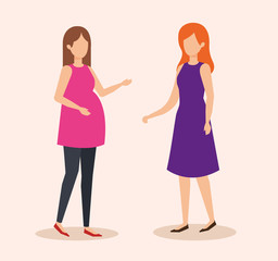 woman pregnancy with girl