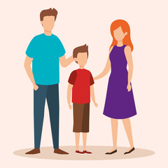 parents couple with son characters