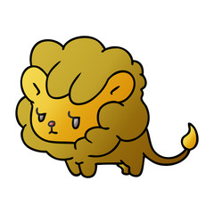 gradient cartoon kawaii cute lion cub