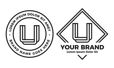 U Retro Vintage Logo Type Badge Template
