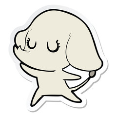 sticker of a cute cartoon elephant