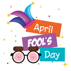 april fools day card with joker hat