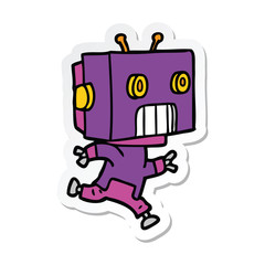 Fototapeta premium sticker of a cartoon robot
