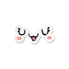 distressed sticker of a cute happy cartoon face