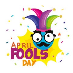 Naklejka premium april fools day card with happy face