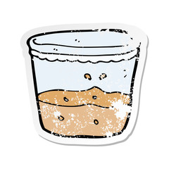 retro distressed sticker of a cartoon glass of rum