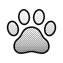Dog paw vector footprint logo icon screen tone comic cartoon graphic symbol illustration french bulldog bear cat