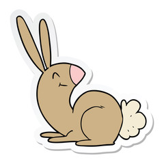 sticker of a cute cartoon rabbit