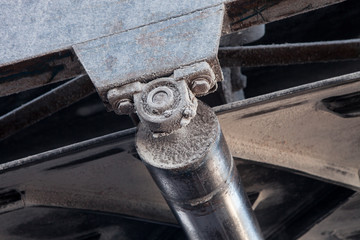 Fragment of grain transporter on the elevator
