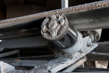Fragment of grain transporter on the elevator