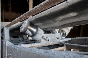 Fragment of grain transporter on the elevator