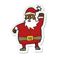 sticker of a cartoon santa claus