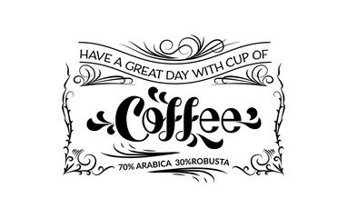 Vintage style coffee logo isolated.