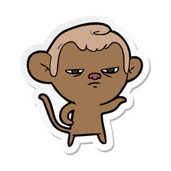 sticker of a cartoon monkey