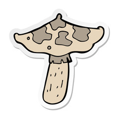 sticker of a cartoon toadstool