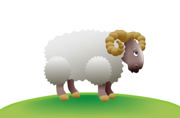 Holiday ram in cartoon style design.