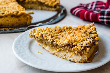 Slice of Homemade Apple Pie / Crumble Cake