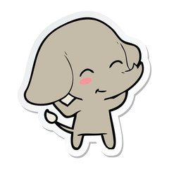 sticker of a cute cartoon elephant