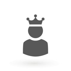 King User Icon Logo Design Element. Admin icon. Administrator. Crowned king sign. Manager symbol. Power user icon. Ceo.