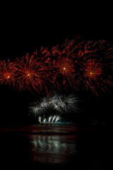 Annual summer fireworks event at Scheveningen beach in Den Haag on 17th August by China