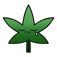 gradient shaded cartoon marijuana leaf