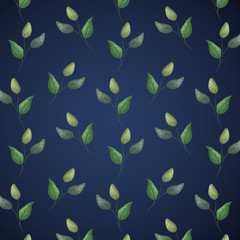 exotic branches leaves plants style background