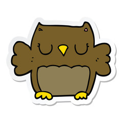 sticker of a cute cartoon owl
