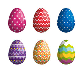 set easter eggs figures decoration