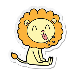 sticker of a happy cartoon lion