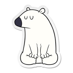 distressed sticker of a polar bear cartoon