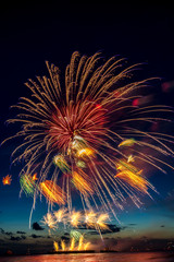 Annual summer fireworks event at Scheveningen beach in Den Haag on 17th August by Netherlands