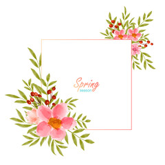 spring frame watercolor flowers vector