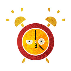 retro illustration style cartoon alarm clock