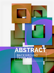 Geometric minimal abstract background with multicolored squares composition