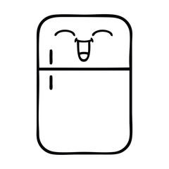 line drawing cartoon fridge freezer