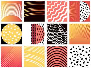 Cover template design shapes dots gradients lines