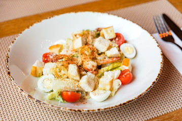 caesar salad in the restaurant