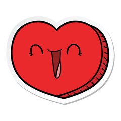 sticker of a cartoon love heart