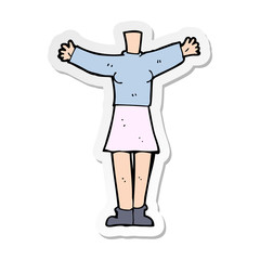 sticker of a cartoon female body