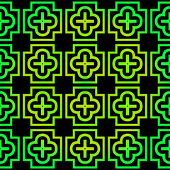 Seamless Pattern With Geometric, Triangle, Zig Zag. Vector Background, Texture. For Design Invitation, Interior Wallpaper, Cover Card, Technologic Design. Green black color