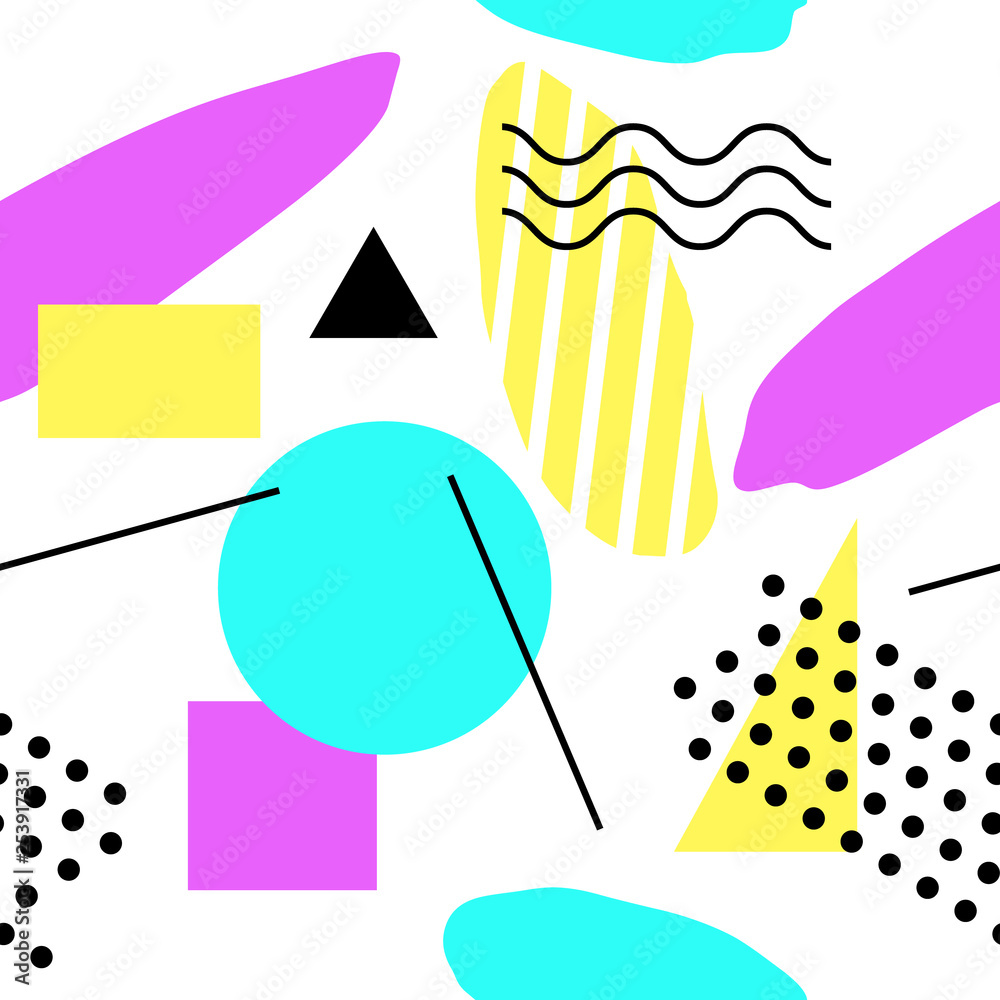 Aufkleber Abstract retro 80x background and minimal seamless pattern