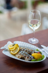 dinner with wine