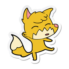 sticker of a cartoon fox