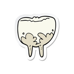 sticker of a cartoon tooth