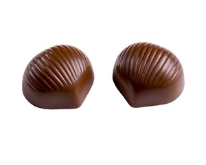 Chocolate candies on a white background