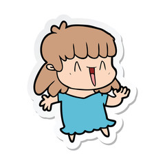 sticker of a cartoon woman